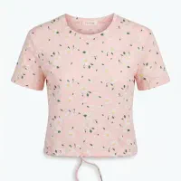 تیشرت کراپ گل بابونه (رنگ بندی و وارداتی)