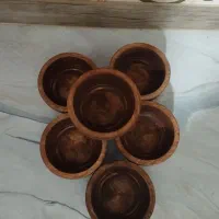 6عدد کاسه چوب گردو قابل شتشو