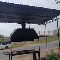 منقل کبابی با دستگاه بادحلزونی. سقف ورق گالوانیزه