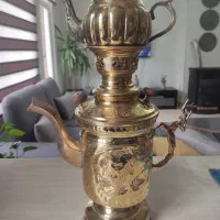 سماور زغالی آنتیک همراه قوری