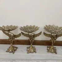 آینه کنسول برنجی،ساعت،جاکلیدی،۳عددمجسمه فرشته|بوفه، ویترین، کنسول|فردیس, منظریه|دیوار