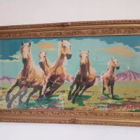 ۵عدد تابلو منظره دست دوز باقاب‌ سلطنتی|تابلو، نقاشی، عکس|اردبیل, |دیوار