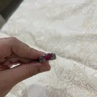 انگشتر نقره مردانه با نگین قرمز
