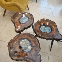 میزعسلی چوبی طرح صدفی