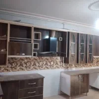 کابینت ام دی اف های گلاس در حد نو همراه هود-سینک|آبچکان و نظمدهنده ظروف|زاهدان, |دیوار