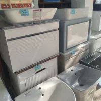 روشویی کابینتی آینه بک لایت و باکسی فرنگی فلاشتانک