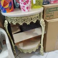 میز خاطره آلیاژ طلایی جدید صفحه سنگ