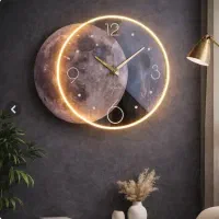 ساعت دیواری طرح ماه سایز ۶۰ وطرح پر سایز ۶۰