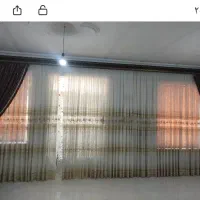فروش پرده کتان ابریشم ب همراه شال وکتیبه