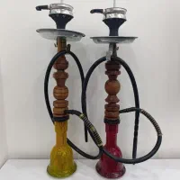 قلیان چوبی با سری و شلنگ سیلیکون