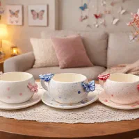 لاته خوری ماگ پروانه پاپیون میوه ای