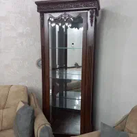 بوفه و ویترین چوبی رنگ قهوه ای کاملا نو