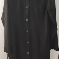 مانتو  نو مشکی دکمه‌دار شیک  سایز ۴۲