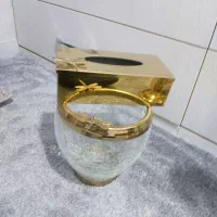 ست جا دستمال و سطل اشغال