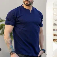 تیشرت مردانه آستین کوتاه یقه کوبایی