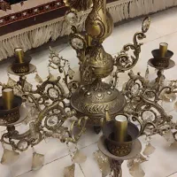 لوستر شش شاخه برنجی رنگ سفارشی آنتیک