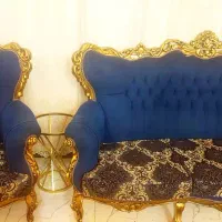 مبل ۹نفره با پارتیشن و میز تلویزیون برنز