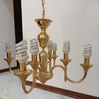 سه عدد لوستر آبکاری طلا با یک دیوارکوب