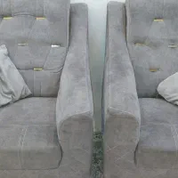 مبل هفت نفره طوسی پایه فلزی