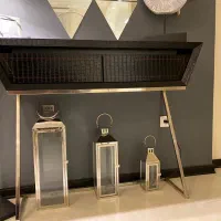 کنسول و میز تیوی تمام چرم و استیل
