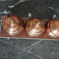 جا ادویه ای 3تکه مسی|ظروف نگهدارنده، پلاستیکی، یکبارمصرف|شیراز, سلطان آباد|دیوار