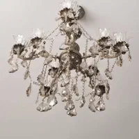 لوستر برنز ۵ شاخه ۱۰ شعله دو عدد|لوستر و چراغ آویز|سهند, |دیوار