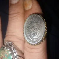 انگشتر نقره ۹۲۵ سنگ یشم باحکاکی زیبا|جواهرات|فولادشهر, A3|دیوار