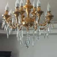 لوستر طلایی ۱۲ لامپه|لوستر و چراغ آویز|تبریز, |دیوار