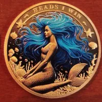 سکه پری دریایی روکش طلا کشور یونان فوق زیبا