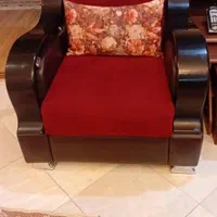 مبل ۷ نفره تلفیقی از چرم وپاره وچوب