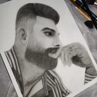 سفارش چهره تکنیک سیاه قلم و مدادرنگی|تابلو، نقاشی، عکس|ری, شهرک نظامی|دیوار