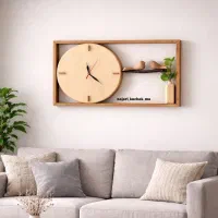 ساعت دیواری گنجشک سایز بزرگ چوبی
