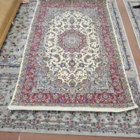جفت فرش دستبافت ۶متری گل ابریشم کاشان