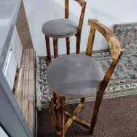 صندلی گرد چوبی ارتفاع بلند|میز و صندلی غذاخوری|شهریار, شهرک شاهد|دیوار