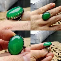 انگشتر عقیق سبز زیبا