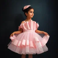 پیراهن مجلسی صورتی تولدی