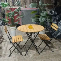 میز و صندلی ترموود تاشو گرد