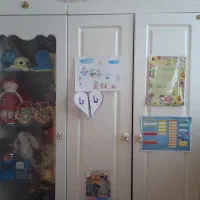 تخت دو طبقه و کمد کودک و ویترین|تخت و سرویس خواب|خوانسار, |دیوار