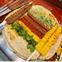 مواد کوبیده گوشت و مرغ و برگر ذغالی عمده