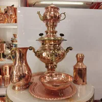 سماور/سماور مسی/همراه سرویس/لوکس/تولیدی کویر مس