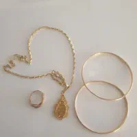 ۲عدد النگو زنجیر و پلاک و انگشتر