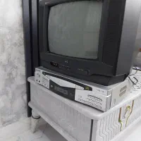 تلویزیون قدیمی JVC ژاپنی همراه بادستگاه سی دی SONY
