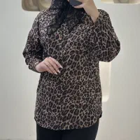 شومیز پلنگی نگین دار