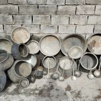 ظروف قدیمی مسی عطیقه آنتیک|کلکسیون اشیاء عتیقه|اراک, |دیوار