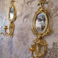 دیوار کوب برنز آینه ای و پاپیونی