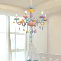 لوستر پاستلی مات مدرن 6 شاخه