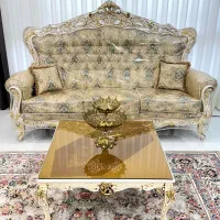 مبلمان استیل سلطنتی ۹نفره شرکتی|مبلمان خانگی و میز عسلی|همدان, |دیوار