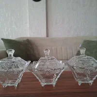 سه عدد قندان بلور ۳۰۰ تومان