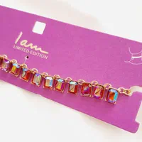 چوکر یک ردیفه نگینی هفت رنگ