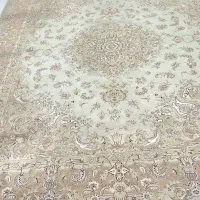 دو عدد قالی دوازده متری رنگ کرم